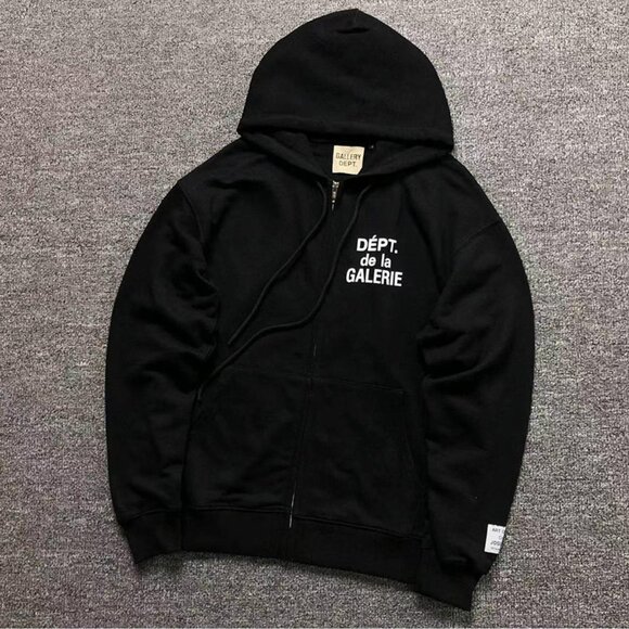 Gallery Dept Zip Hoodie Black